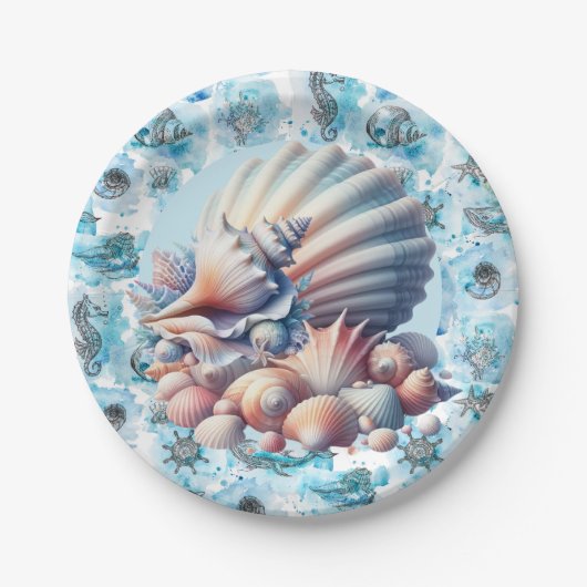Seashells Party Pappteller (Vorderseite)