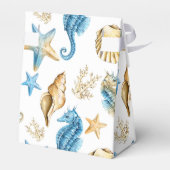 Seashells Pattern Beach Brautparty Fevor Boxes Geschenkschachtel (Rückseite)