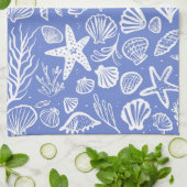 Seashells Periwinkle Pattern Beach Muscheln Chic Geschirrtuch (Gefaltet)