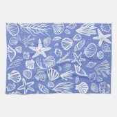 Seashells Periwinkle Pattern Beach Muscheln Chic Geschirrtuch (Horizontal)