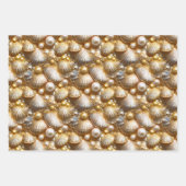 Seashells Perlen Goldperle Glanzmuschel Muschel Geschenkpapier Set (Vorderseite 3)