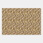 Seashells Perlen Sandstrand Muscheln Goldschimmer Geschenkpapier Set (Vorderseite)