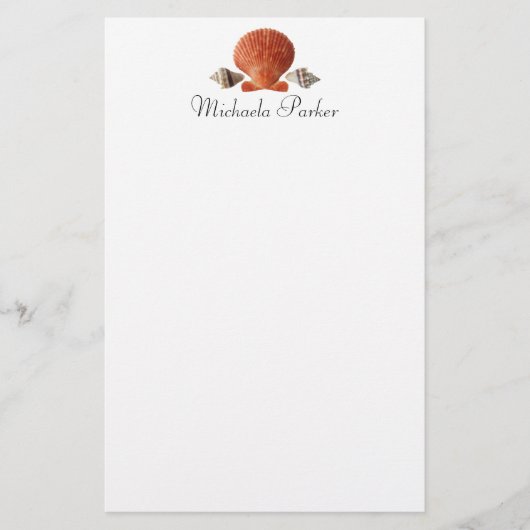 Seashells Personalisiert Letterhead Stationery Briefpapier (Vorderseite)