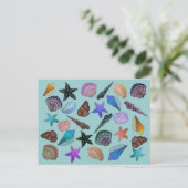 Seashells Postkarte (Stehend Vorderseite)