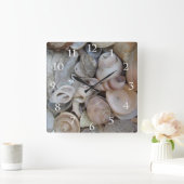 Seashells Quadratische Wanduhr (Zuhause)