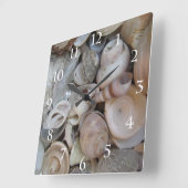 Seashells Quadratische Wanduhr (Winkel)