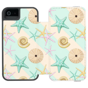 Seashells Retro Pastel Sea Life Incipio Watson™ iPhone 5 Geldbörsen Hülle