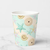 Seashells Retro Pastel Sea Life Pappbecher (Rückseite)