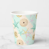 Seashells Retro Pastel Sea Life Pappbecher (Vorderseite)