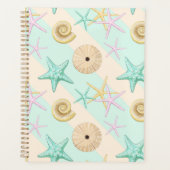 Seashells Retro Pastel Sea Life Planer (Vorderseite)
