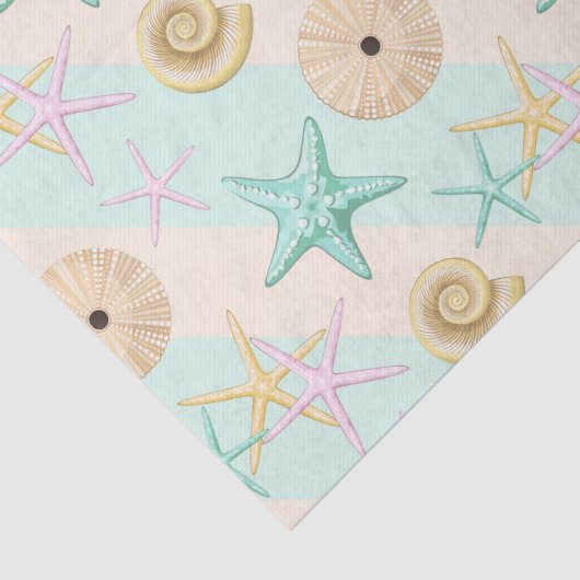 Seashells Retro Pastel Sea Life Seidenpapier (Detail)