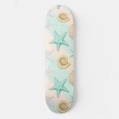 Seashells Retro Pastel Sea Life Skateboard (Vorderseite)