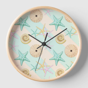 Seashells Retro Pastel Sea Life Uhr