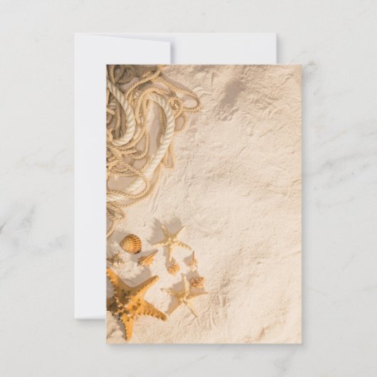 Seashells Rope Sand Empfang Einladung (Rückseite)