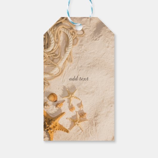 Seashells Rope Sand Geschenkanhänger (Rückseite)