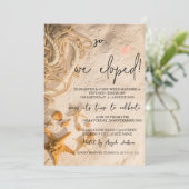 Seashells Rope Sand Wedding Einladung (Stehend Vorderseite)