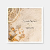 Seashells Rope Sand Wedding Serviette (Vorderseite)