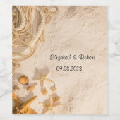 Seashells Rope Sand Weinetikett (Einzelnes Label)