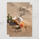 Seashells Rose Sand Save the Date (Vorne/Hinten)