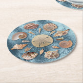 Seashells Sammlung Runder Pappuntersetzer (Angewinkelt)