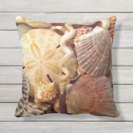 Seashells Sand Dollar Beach Theme Kissen