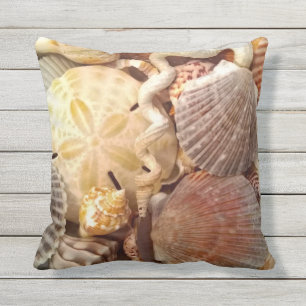 Seashells Sand Dollar Beach Theme Kissen