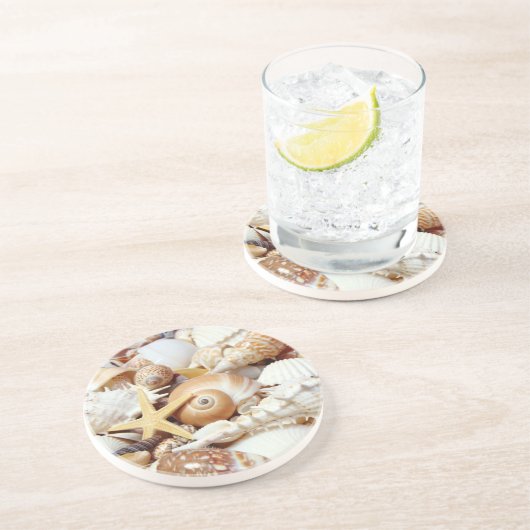 Seashells Sandstein Untersetzer (Seite)