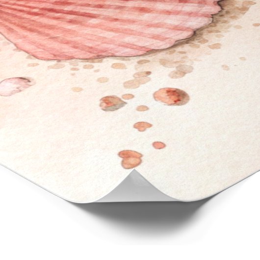 Seashells Sandy Beach Poster (Ecke)