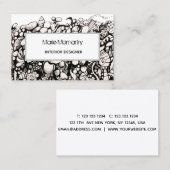 Seashells Schwarz-Weiß-Visitenkarte Visitenkarte (Vorne/Hinten)