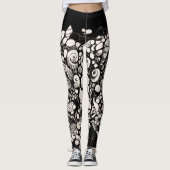 Seashells Schwarzweiß Leggings (Vorderseite)