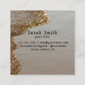 Seashells Sea Beach Beige Nature Quadratische Visitenkarte (Rückseite)