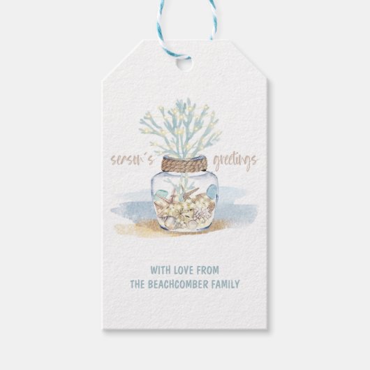 Seashells & Sea Glass | Weihnachten an der Koralle Geschenkanhänger (Vorderseite)