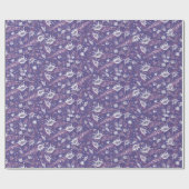 Seashells Sea Muschel Nautic Patches Lila Violet Geschenkpapier (Flach)