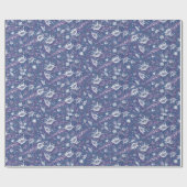 Seashells Sea Muschel Nautic Pattern Violet Aquama Geschenkpapier (Flach)
