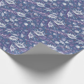 Seashells Sea Muschel Nautic Pattern Violet Aquama Geschenkpapier (Ecke)
