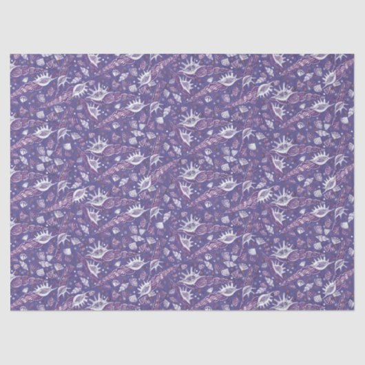 Seashells Sea Muschel Nautic Pattern Violet Lila Seidenpapier (Vorderseite)
