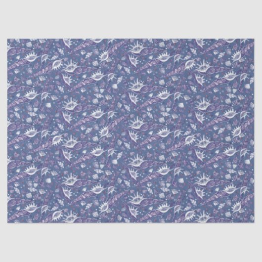Seashells Sea Muschel Nautic Pattern Violet Lila Seidenpapier (Vorderseite)