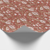 Seashells Sea Muscheln Mollusk Nautic Pattern Brow Geschenkpapier (Ecke)