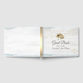 Seashells, Sea, String Lights Script Gästebuch (Voll)