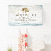 Seashells, Sea, String Lights Script Hochzeit Banner (Insitu)