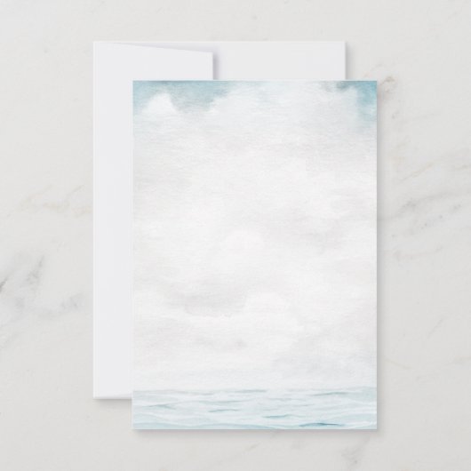 Seashells, Sea, String Lights Script Lights UAWG Einladung (Rückseite)