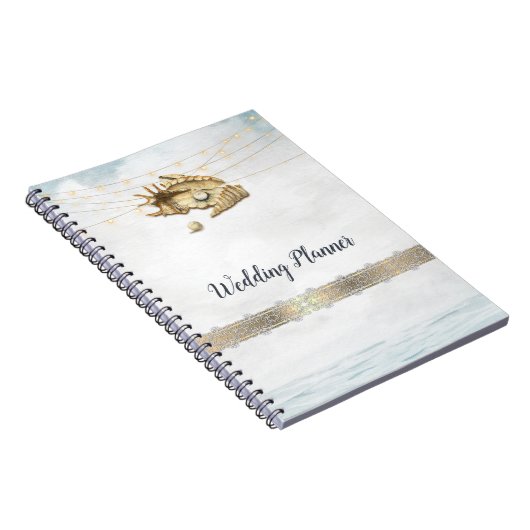 Seashells, Sea, String Lights Script Notizblock (Rechte Seite)