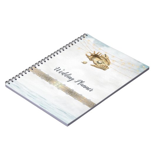 Seashells, Sea, String Lights Script Notizblock (Linke Seite)