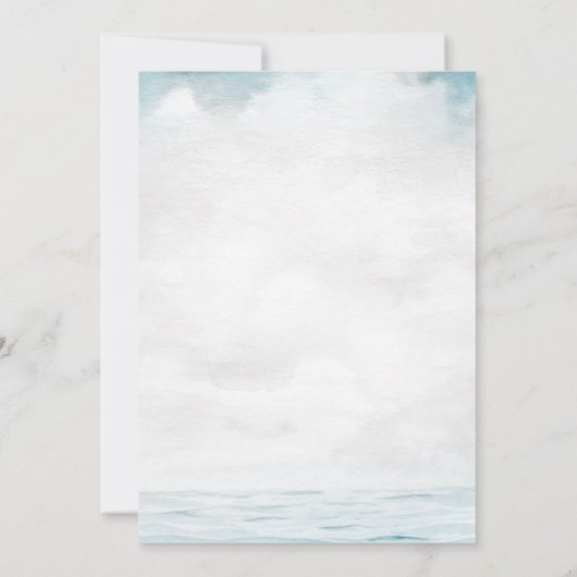 Seashells, Sea, String Lights Script-UAWG Einladung (Rückseite)