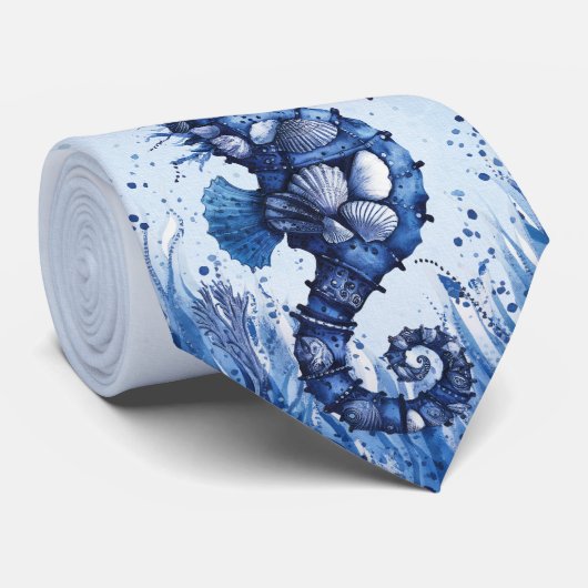 Seashells Seahorse Krawatte (Gerollt)