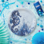Seashells Seahorse Pappteller (Party)