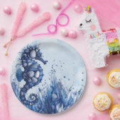 Seashells Seahorse Pappteller (Party)
