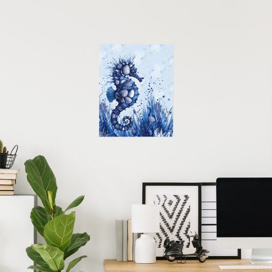 Seashells Seahorse Poster (Heimbüro)