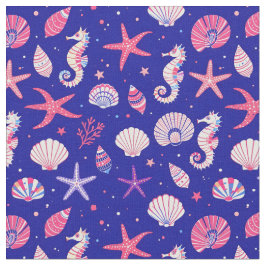 Seashells Seahorses and Seastars Stoff