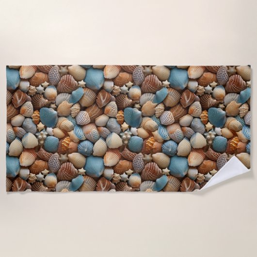 Seashells Seamless Pattern Strandtuch (Vorderseite)